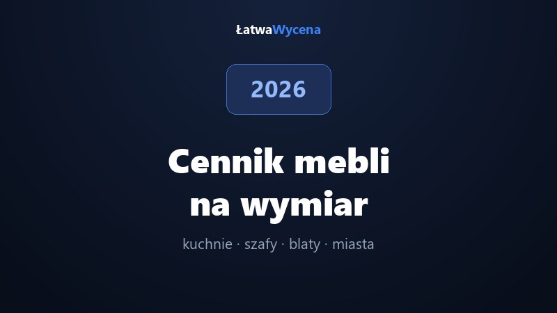 Cennik mebli na wymiar 2026: ile kosztuje kuchnia i szafa?