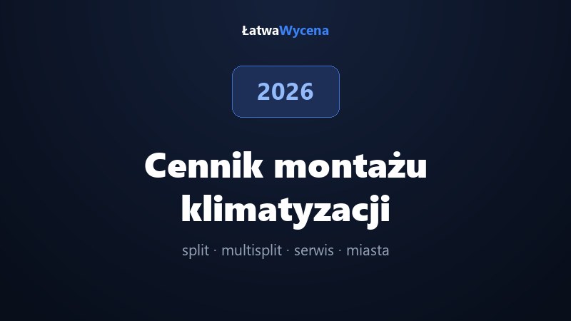 Cennik montażu klimatyzacji 2026: ile kosztuje montaż klimy?