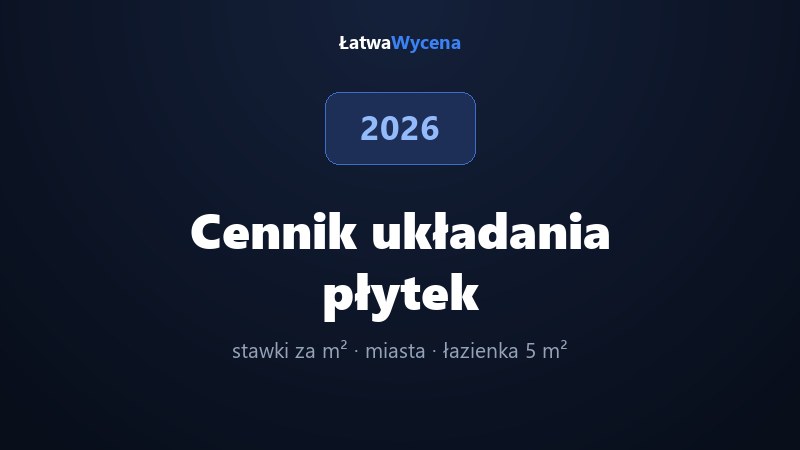 Cennik układania płytek 2026: ile kosztuje glazurnik za m²?