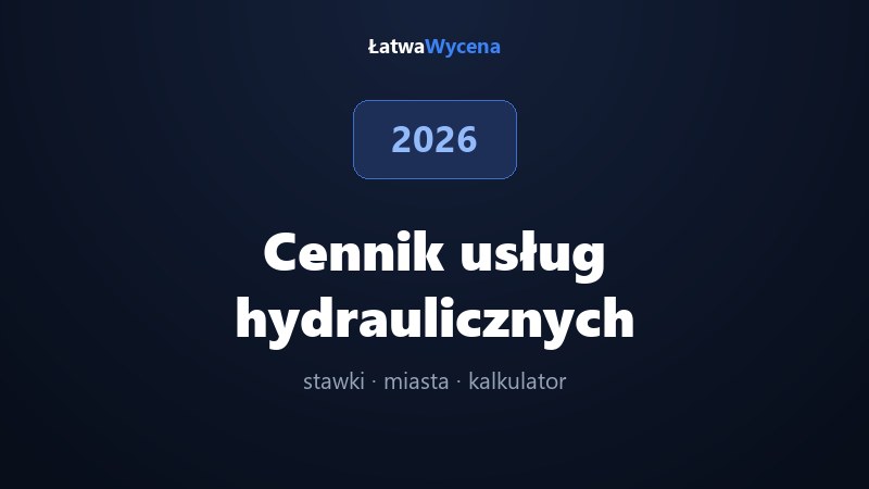 Cennik usług hydraulicznych 2026: ile kosztuje hydraulik?