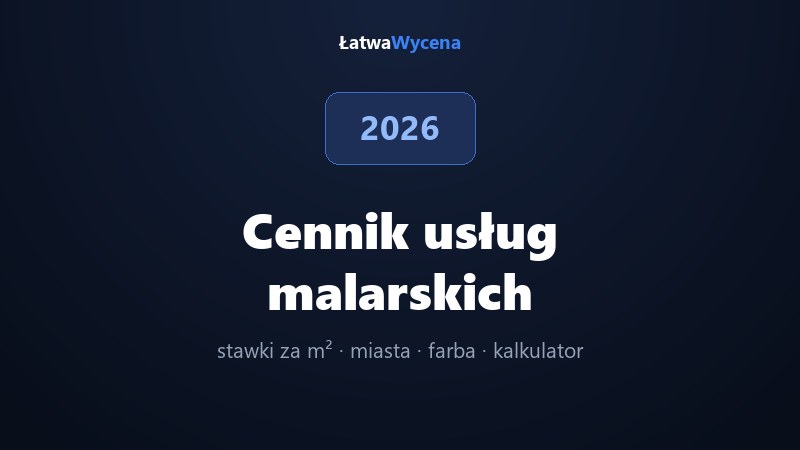Cennik usług malarskich 2026: ile kosztuje malowanie za m²?