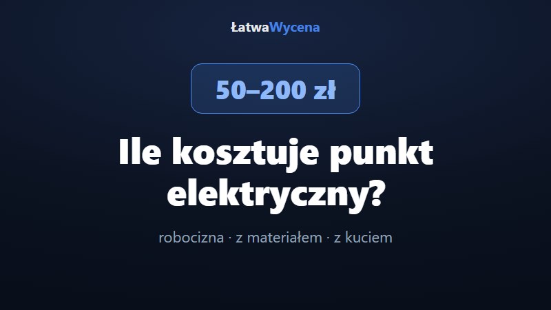 Ile kosztuje punkt elektryczny w 2026? Robocizna, z materiałem, z kuciem